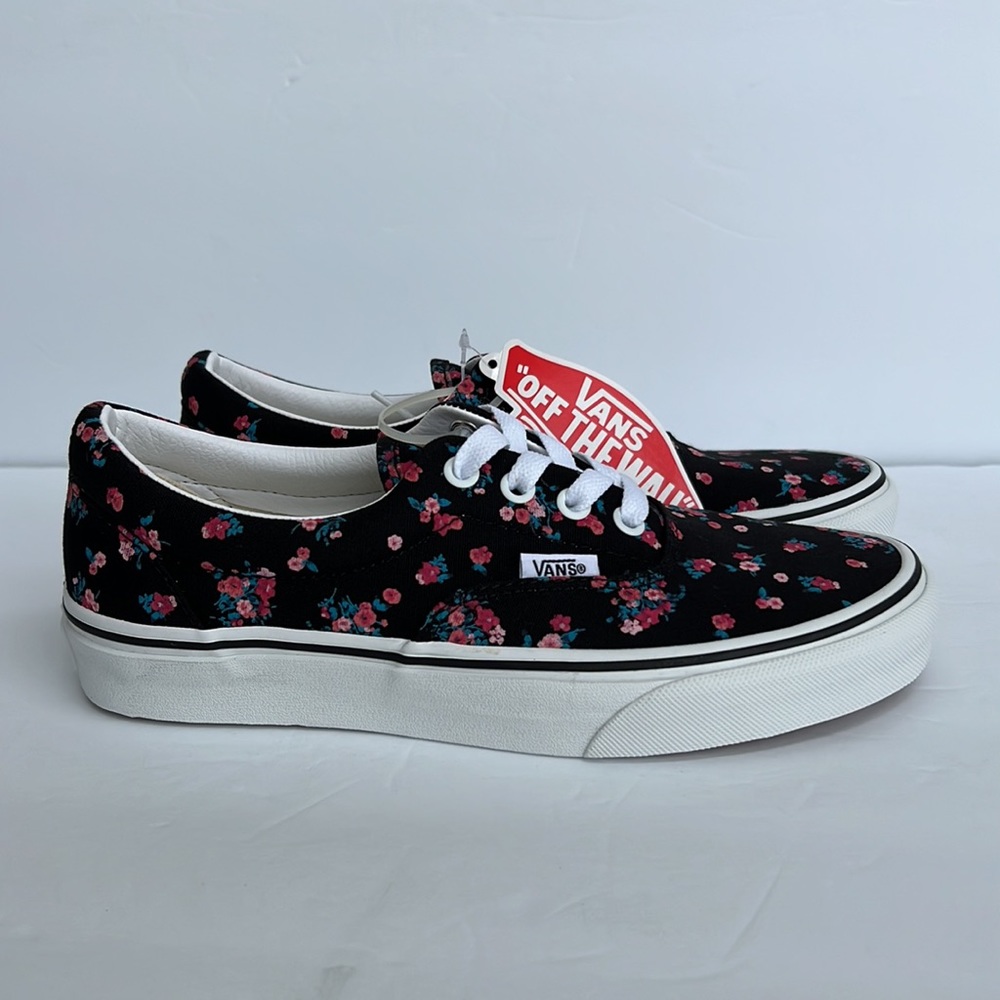 Vans era ditsy floral black pink sneaker shoes - Picture 5 of 8